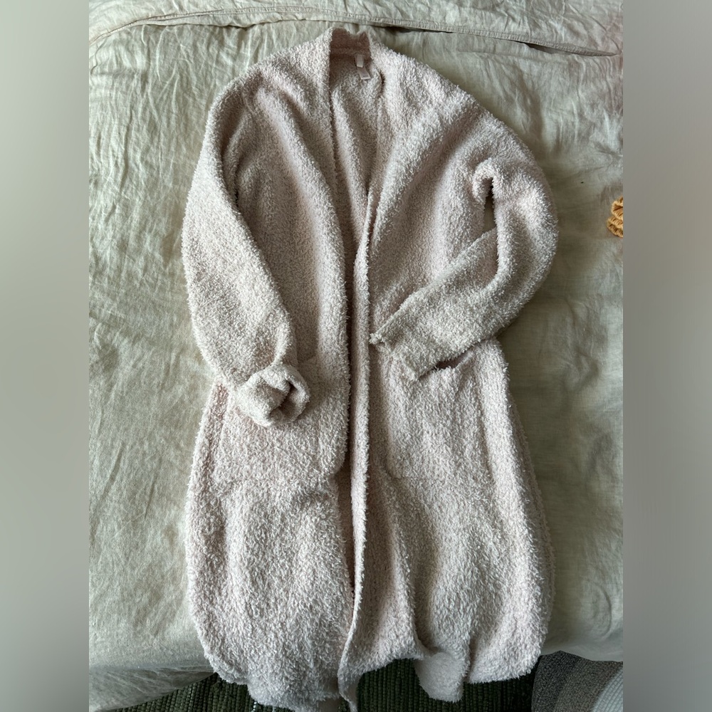 SKIMS Blush Pink Boucle Cozy Knit Robe